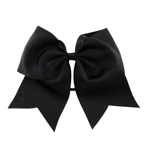 Großes Haarband mit Schleife, dick, dehnbar, Gummi-Ornamente, Pferdeschwanz-Halter, Bommeln, Haargummis für Damen und Mädchen, mehrfarbig, Schwarz Großes Haarband mit Schleife, dick, dehnbar, Gummi-Ornamente, Pferdeschwanz-Halter, Bommeln, Haargummis für Damen und Mädchen, mehrfarbig, Schwarz von Courtieyeardceastea