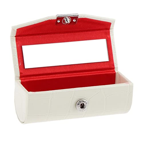 Lippenstiftetui aus Leder, Aufbewahrungsbox mit Spiegel für Geldbörse, Hellblau, weiß, as described, Siehe Beschreibung Lippenstiftetui aus Leder, Aufbewahrungsbox mit Spiegel für Geldbörse, Hellblau, weiß, as described, Siehe Beschreibung von Courtieyeardceastea