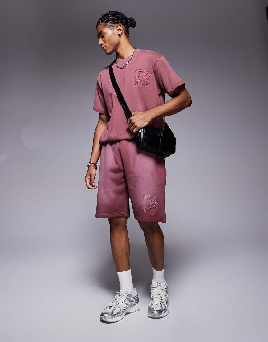 Courtside - Relaxed-Fit-Shorts in verwaschenem Beerenrot mit Logodetail, Kombiteil Courtside - Relaxed-Fit-Shorts in verwaschenem Beerenrot mit Logodetail, Kombiteil von Courtside