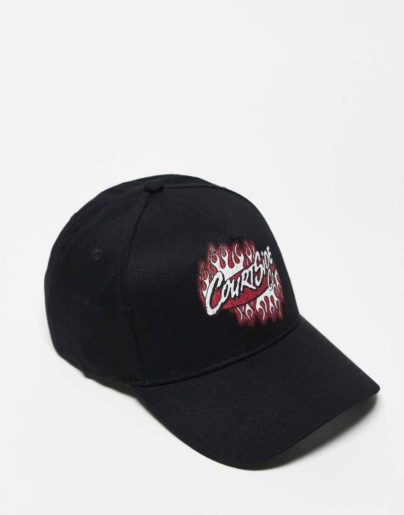 Courtside - Snapback-Cap in Schwarz mit Logodetail-Blau von Courtside