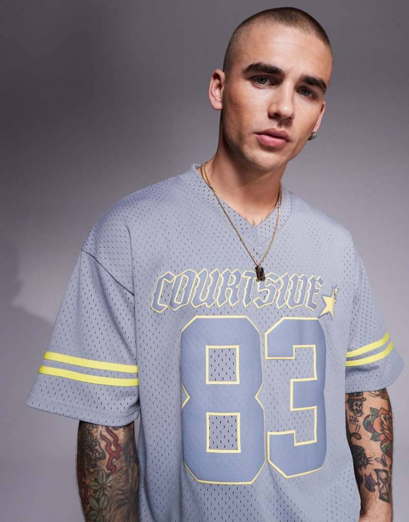 Courtside - Sport-Oberteil in Dunkelgrau mit kontrastierenden Streifen von Courtside