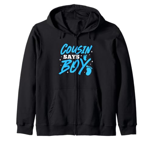 Cousin Says Boy Gender Reveal Team Boy Schwangerschaft Cousins Kapuzenjacke Cousin Says Boy Gender Reveal Team Boy Schwangerschaft Cousins Kapuzenjacke von Cousin Gender Reveal Party Matching Family