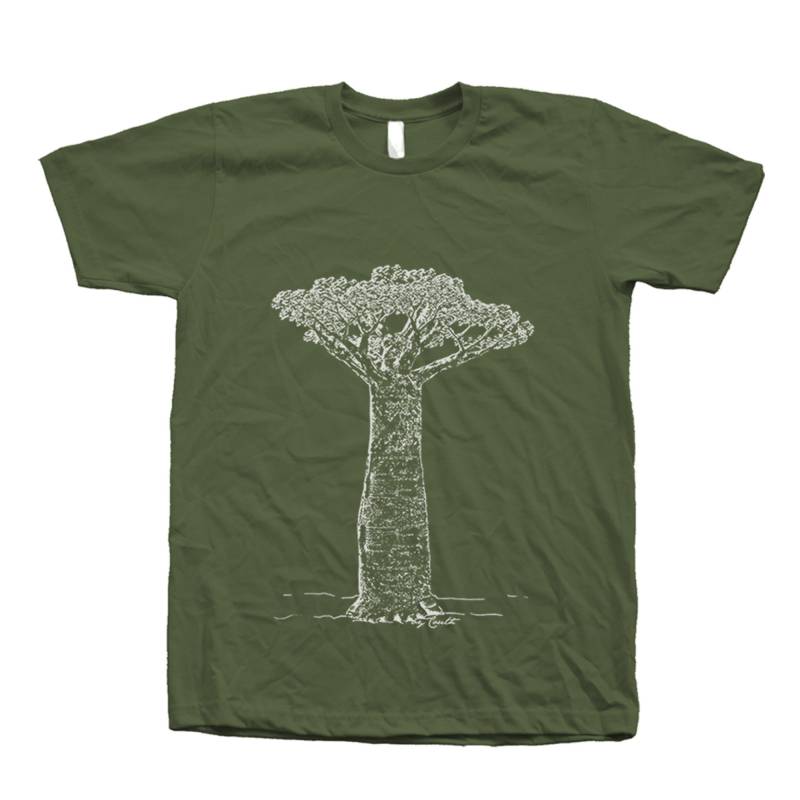 Baobab Tree T-Shirt Handgepresste Baumwolle Mit Rundhalsausschnitt von Couthclothing