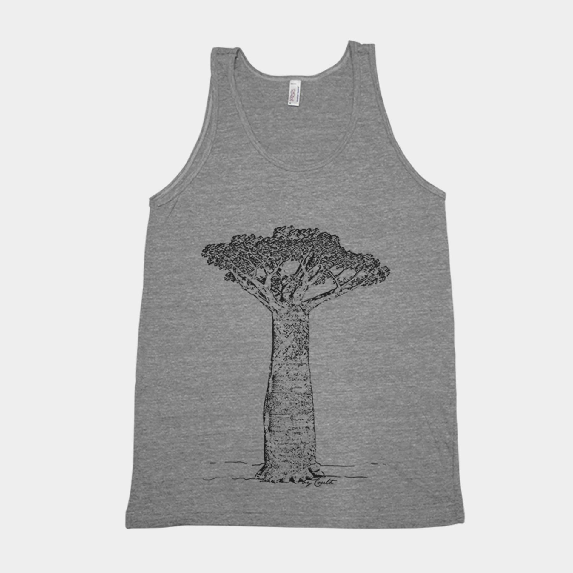 Baobab Baum Tank Top Handbedruckt Triblend Unisex Shirt von Couthclothing