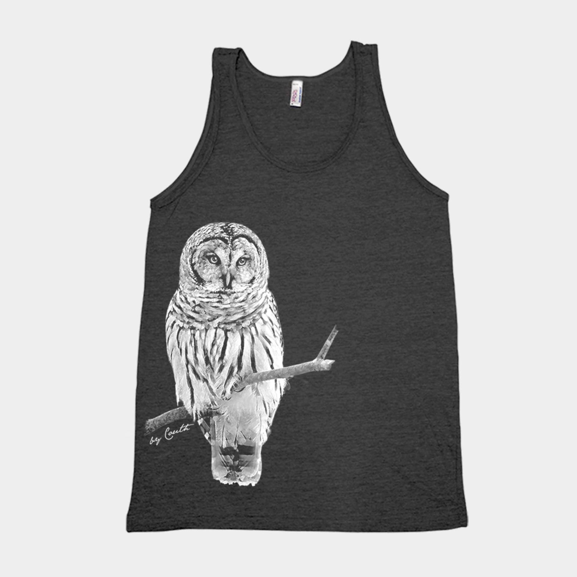 Eulen Grafik Tank Top Herren Tri-Blend Siebdruck Shirt von Couthclothing