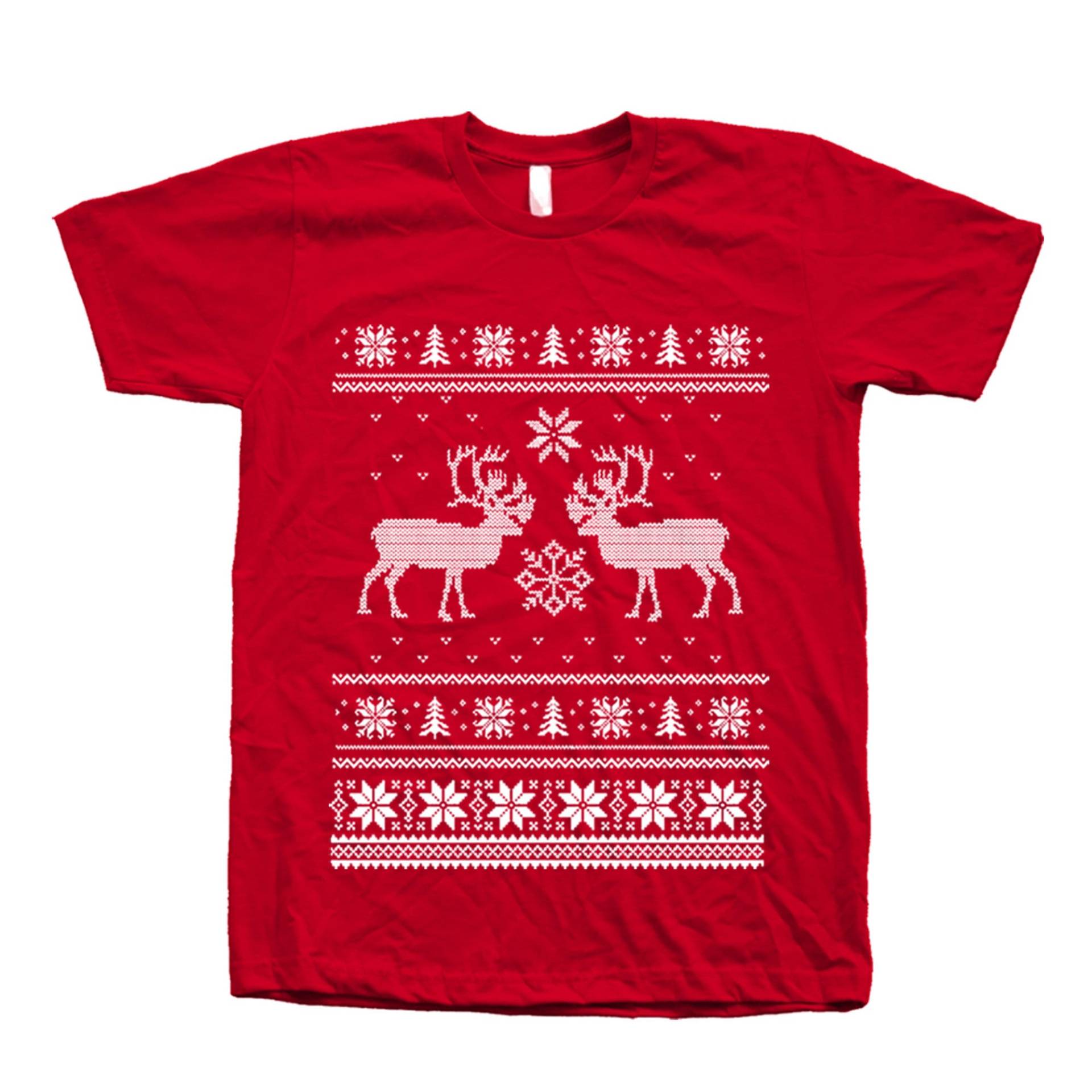 Lustiges Weihnachtshässliches Rotwild-T-Shirt Feiertags-Grafik-T-stück von Couthclothing