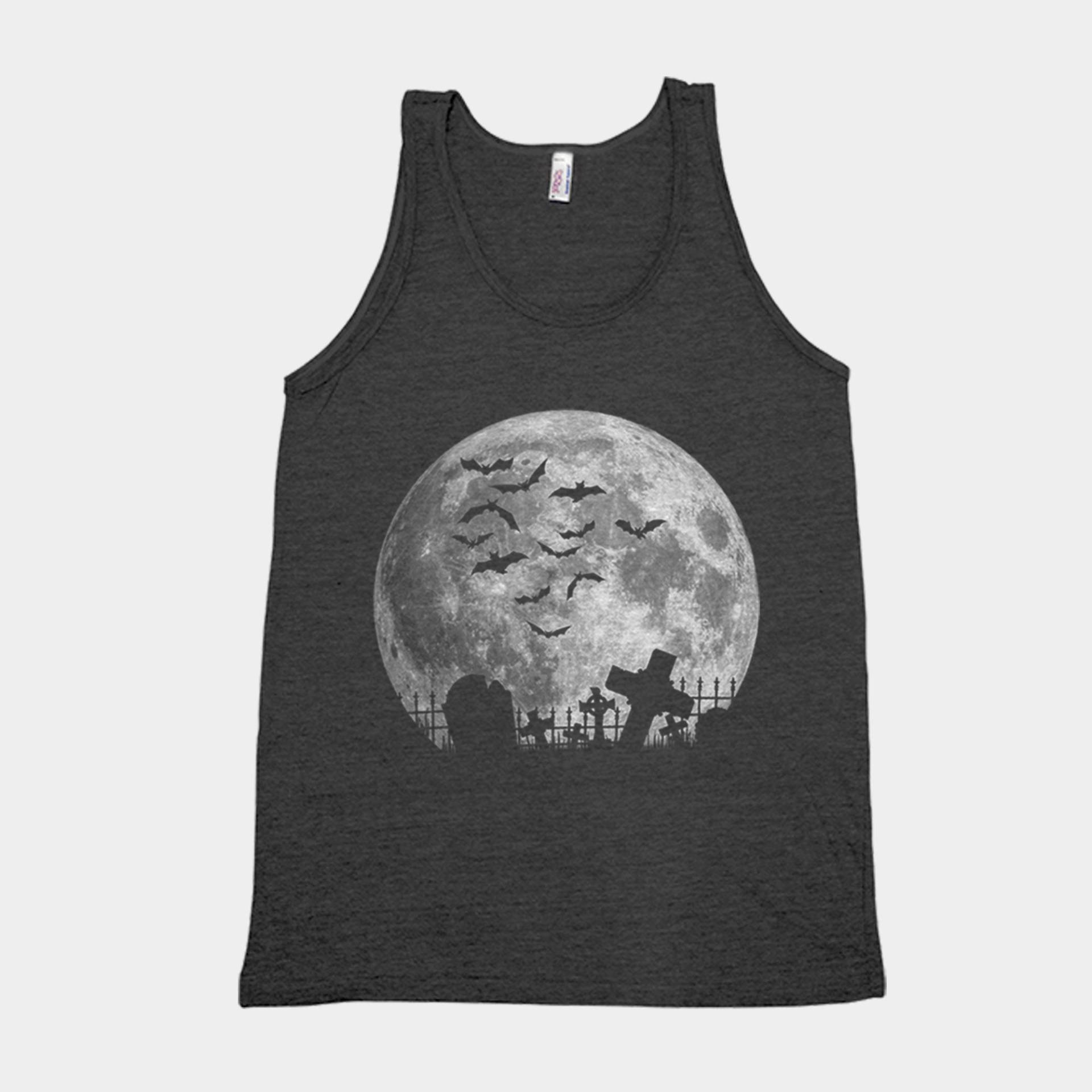 Halloween Mond & Fledermäuse Tank Top Unisex Kostüm-Party Shirt von Couthclothing