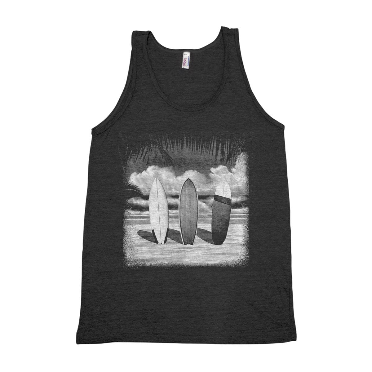 Surfbrett Tank Top Unisex Triblend Handsiebdruck von Couthclothing