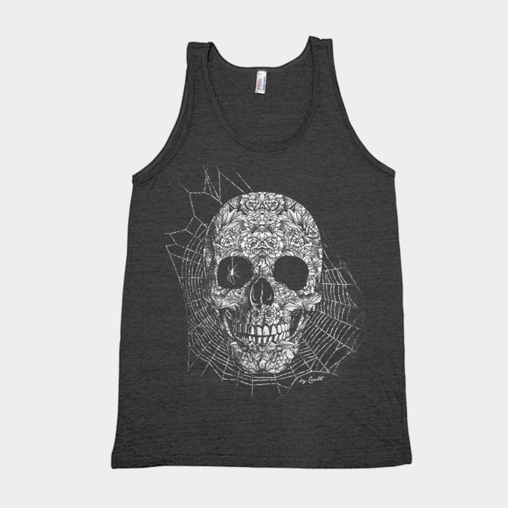 Florales Schädel Grafik Tank Top Unisex Triblend Gothic Halloween Kostüm von Couthclothing