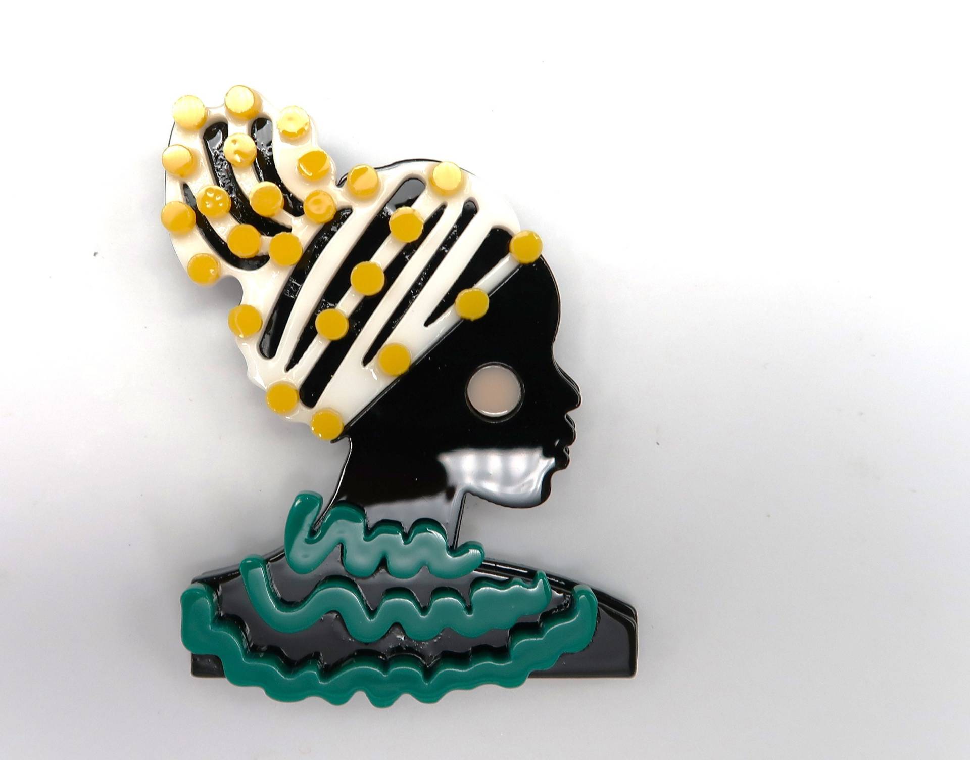Brosche/ Brooch Acryl Afrika Dame Brosche/ Brooch Acryl Afrika Dame von CoutureDePillango