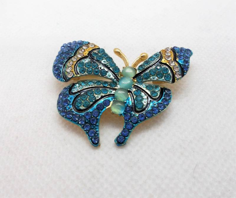 Brosche Nadel Anhänger Schmetterling Kristalle Vergoldet Trend Party Brosche Nadel Anhänger Schmetterling Kristalle Vergoldet Trend Party von CoutureDePillango