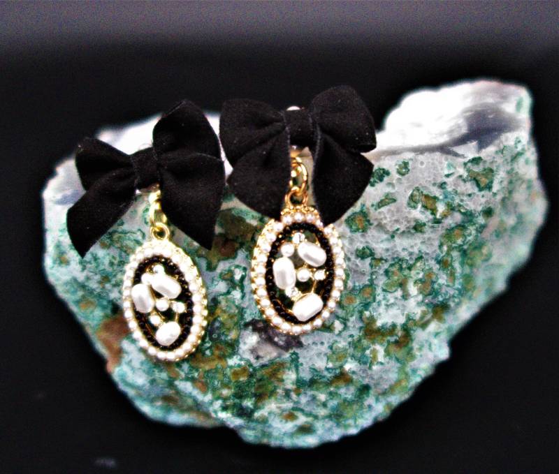 Ohrhänger Ohrstecker Barock Gemme Perlen Vergoldet von CoutureDePillango