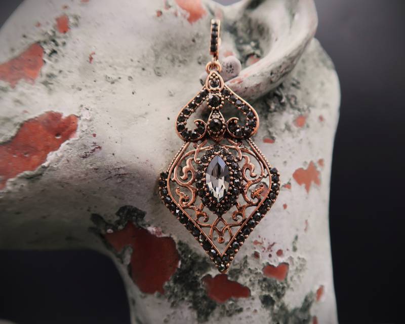 Ohrhänger Ohrstecker Barock Gothik Kristalle Vergoldet von CoutureDePillango