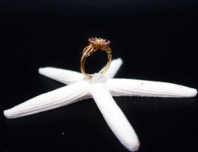 Ring Mit Farbigen Zirkonen /Vergoldet Ring/ Sommer Farbe/ Einzelstück von CoutureDePillango