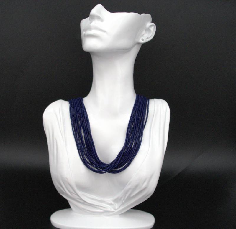 Sommer Collier/Halskette Lapislazuli Königblau Dunkellilla Farben Boho Style/Antiksilber/Handarbeit/Einzelstück von CoutureDePillango