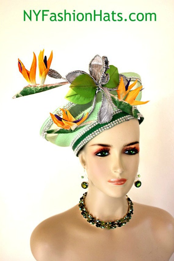 Couture Hüte Für Frauen, Lime Kelly Green Förmige Pillbox Hochzeit Brauthut Kopfschmuck, Benutzerdefinierte Luxus Hutmacherei Von Nyfashionhats von CoutureDesignerHats