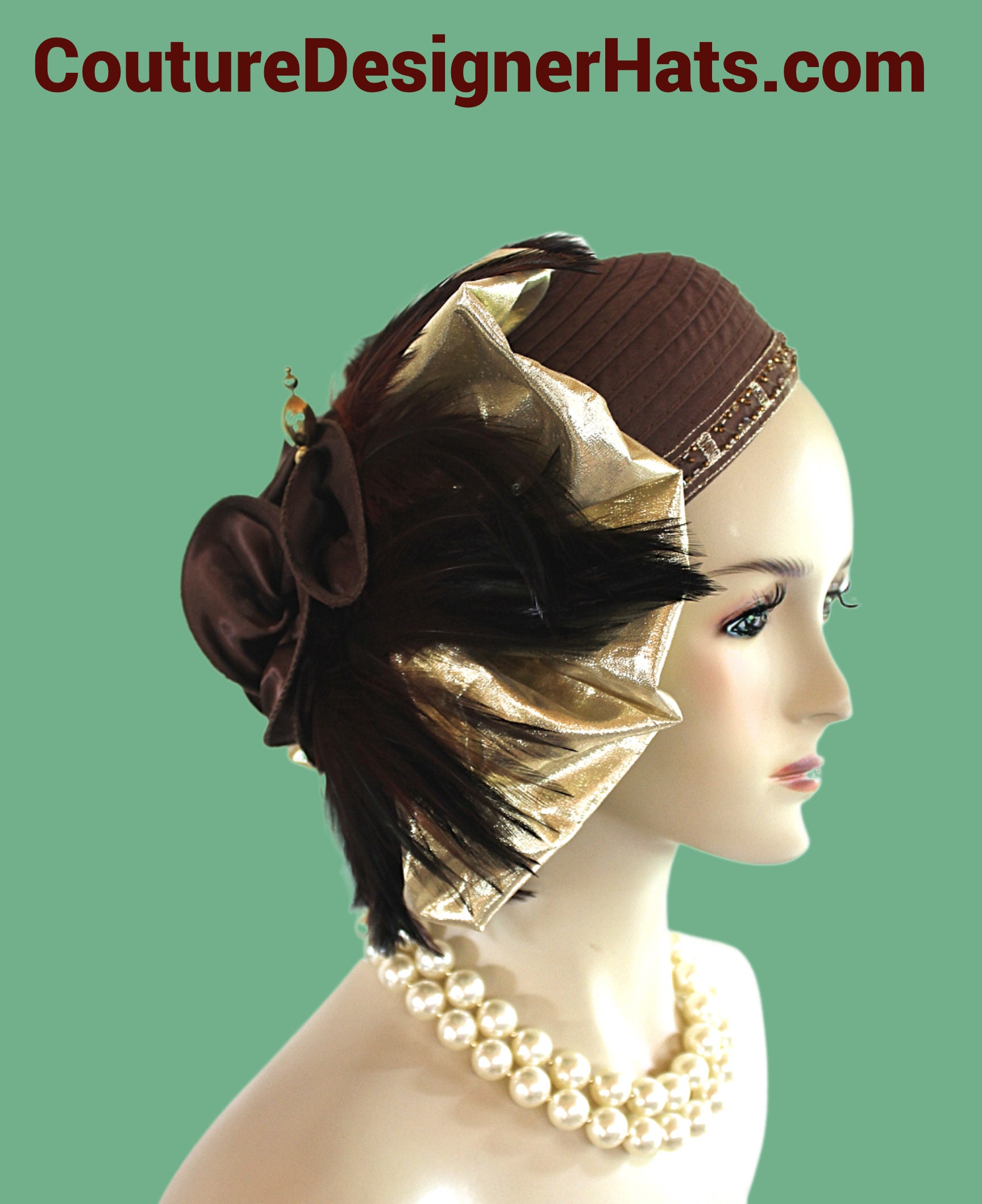 Frauen Haute Couture Pillbox Braun Satin Hut, Avant Garde Hut Frau, Braut Hochzeit Kopfschmuck Formaler Ny Mode Hüte Hutmacherei Kh778 von CoutureDesignerHats