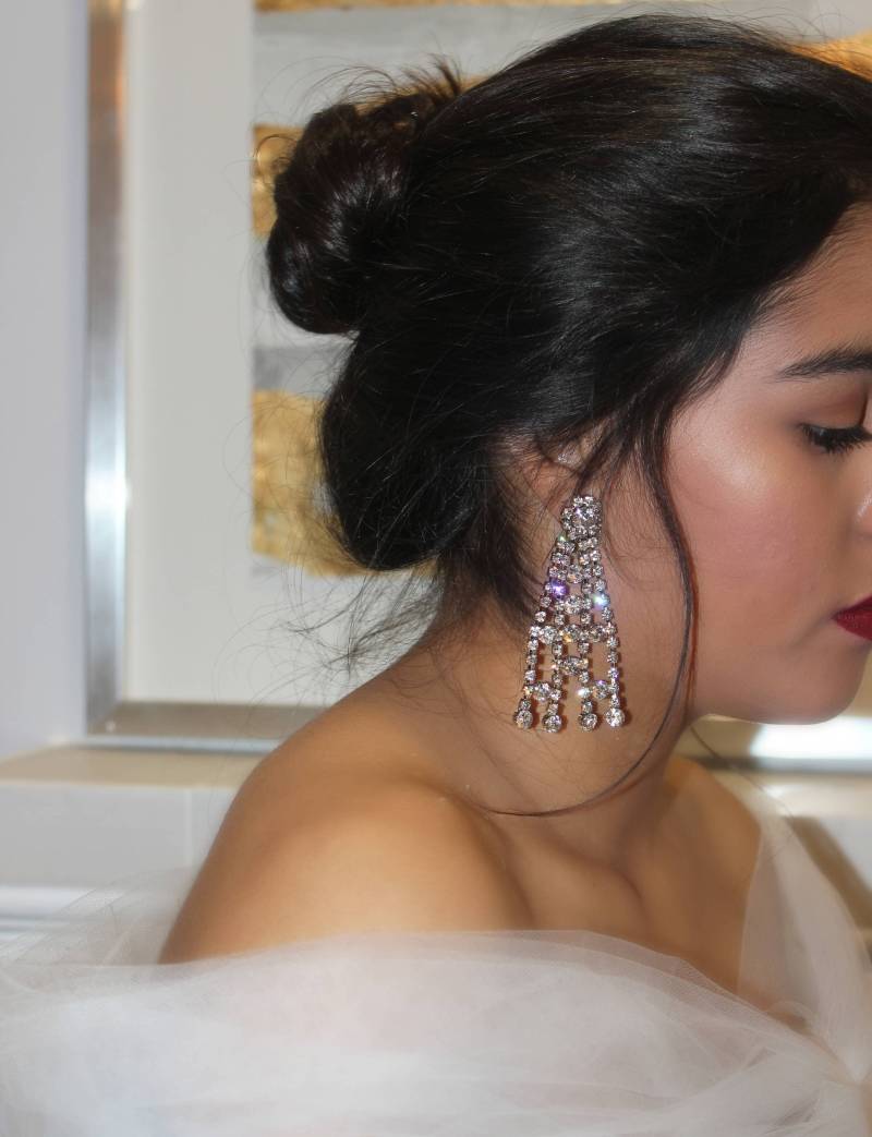 Kronleuchter Ohrringe, Strass Vintage Kristall Braut Statement Old Hollywood, Swarovski von Couturelove