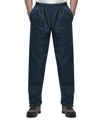 Coutyuyi Regenhose für Herren wasserdichte Leichte Winddichte Outdoorhose zum Wandern Camping Golf,Marineblau（XL/34L von Coutyuyi