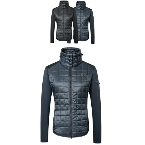 Covalliero - Damen Combijacke | Übergangsjacke mit Doppelkragen | Steppjacke mit 2-Wege-Reißverschluss & 3 Einschubtaschen | Reitjacke in Dark Navy | Reitbekleidung in L von Covalliero