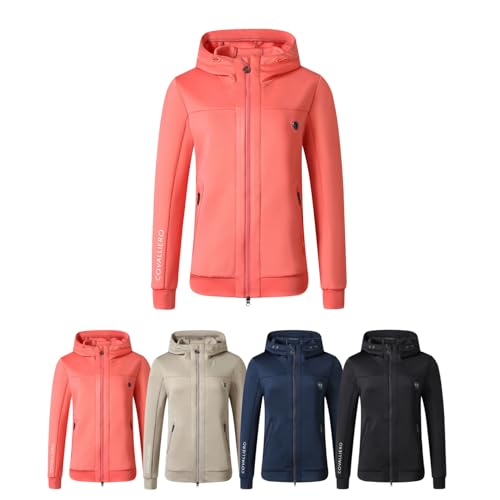 Covalliero - Damen Hoodyjacke – Zipper Hoodie mit Kapuze – Kapuzenjacke mit Reißverschluss – Taillierte Sweatjacke mit 2 Taschen – Reitbekleidung in Coral – Größe S von Covalliero