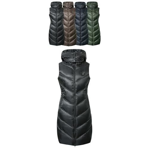 Covalliero - Damen Langweste | Longweste zum Reiten | Reitweste mit Reitschlitz | Steppweste mit Kapuze & 2 Taschen | wasserabweisende Winterweste | Reitbekleidung in Black | Größe M Covalliero - Damen Langweste | Longweste zum Reiten | Reitweste mit Reitschlitz | Steppweste mit Kapuze & 2 Taschen | wasserabweisende Winterweste | Reitbekleidung in Black | Größe M von Covalliero