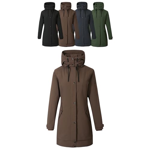 Covalliero - Damen Parka | Reitjacke mit Reitschlitz | warme Übergangsjacke mit hohem Kragen & 5 Taschen | wasserabweisende Winterjacke | Reitbekleidung in Coffee | Größe XL Covalliero - Damen Parka | Reitjacke mit Reitschlitz | warme Übergangsjacke mit hohem Kragen & 5 Taschen | wasserabweisende Winterjacke | Reitbekleidung in Coffee | Größe XL von Covalliero