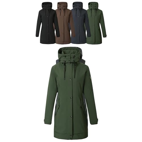 Covalliero - Damen Parka | Reitjacke mit Reitschlitz | warme Übergangsjacke mit hohem Kragen & 5 Taschen | wasserabweisende Winterjacke | Reitbekleidung in Opal Green | Größe XS von Covalliero