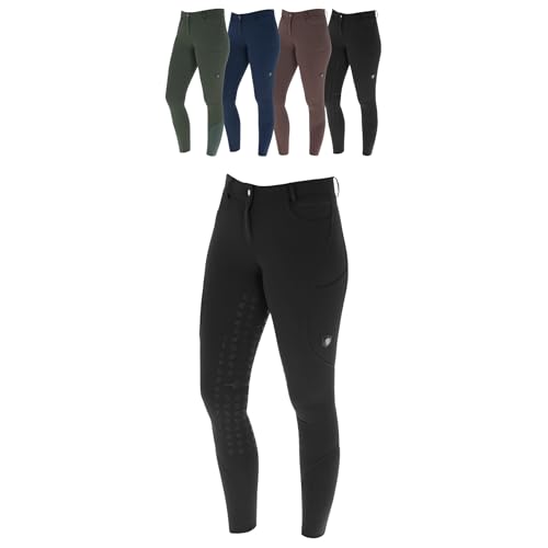Covalliero - Damen Reithose Silikon Vollbesatz | Reitleggings mit 2 Handytaschen | atmungsaktive & elastische Reiterhose | für Herbst & Winter | Reitbekleidung in Black | Größe 38 von Covalliero