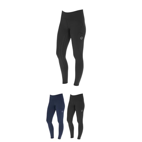 Covalliero - Damen Reitleggings – Leggings zum Reiten – Reithose mit Silikon-Vollbesatz – Reiterhose mit 2 Handytaschen – leicht & atmungsaktiv – Reitbekleidung in Schwarz – Größe 34/36 von Covalliero