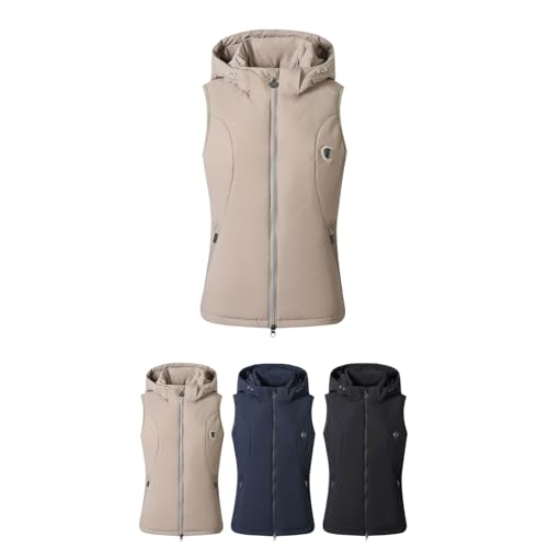 Covalliero - Damen Reitweste – Weste mit abnehmbarer Kapuze – Sportweste aus Polyester – Damenweste mit 2 Taschen & 2-Wege-Reißverschluss – Reitbekleidung in Beige – Größe M Covalliero - Damen Reitweste – Weste mit abnehmbarer Kapuze – Sportweste aus Polyester – Damenweste mit 2 Taschen & 2-Wege-Reißverschluss – Reitbekleidung in Beige – Größe M von Covalliero