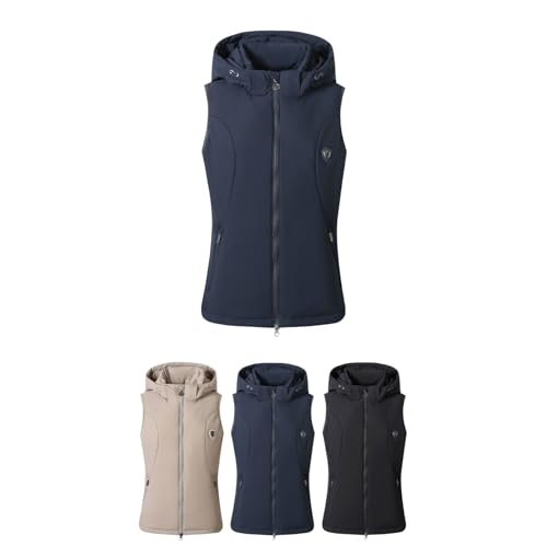 Covalliero - Damen Reitweste – Weste mit abnehmbarer Kapuze – Sportweste aus Polyester – Damenweste mit 2 Taschen & 2-Wege-Reißverschluss – Reitbekleidung in Dark Navy – Größe M Covalliero - Damen Reitweste – Weste mit abnehmbarer Kapuze – Sportweste aus Polyester – Damenweste mit 2 Taschen & 2-Wege-Reißverschluss – Reitbekleidung in Dark Navy – Größe M von Covalliero