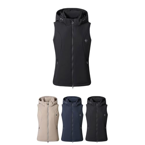 Covalliero - Damen Reitweste – Weste mit abnehmbarer Kapuze – Sportweste aus Polyester – Damenweste mit 2 Taschen & 2-Wege-Reißverschluss – Reitbekleidung in Schwarz – Größe L Covalliero - Damen Reitweste – Weste mit abnehmbarer Kapuze – Sportweste aus Polyester – Damenweste mit 2 Taschen & 2-Wege-Reißverschluss – Reitbekleidung in Schwarz – Größe L von Covalliero