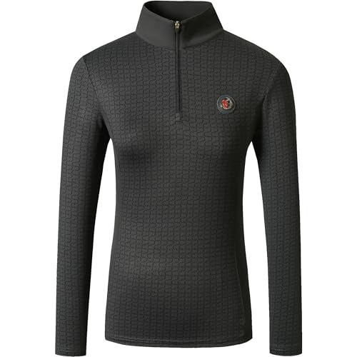 Covalliero - Damen Shirt Active - Sport Longsleeve mit Stehkragen mit Reißverschluss – atmungsaktives Langarm Sportshirt – körperbetontes Reitshirt – Reitbekleidung in Graphite – Größe XS von Covalliero