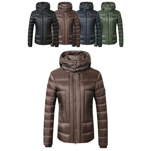 Covalliero - Damen Steppjacke | Übergangsjacke mit Doppelkragen & 2 Taschen | Kapuzenjacke mit abnehmbarer Kapuze | wasserabweisende Reitjacke | Reitbekleidung in Coffee | Größe L Covalliero - Damen Steppjacke | Übergangsjacke mit Doppelkragen & 2 Taschen | Kapuzenjacke mit abnehmbarer Kapuze | wasserabweisende Reitjacke | Reitbekleidung in Coffee | Größe L von Covalliero