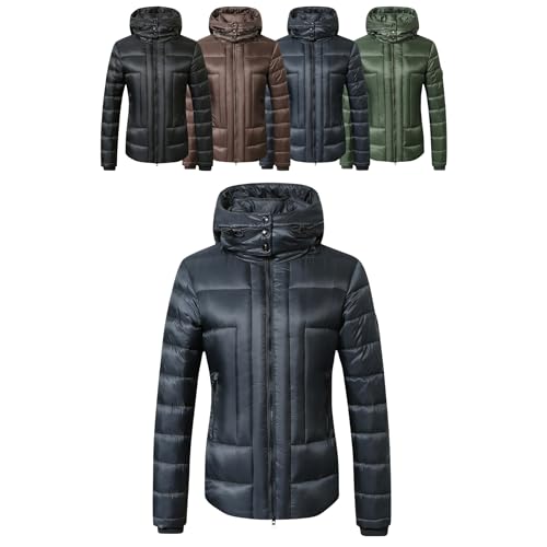 Covalliero - Damen Steppjacke | Übergangsjacke mit Doppelkragen & 2 Taschen | Kapuzenjacke mit abnehmbarer Kapuze | wasserabweisende Reitjacke | Reitbekleidung in Dark Navy | Größe XXL Covalliero - Damen Steppjacke | Übergangsjacke mit Doppelkragen & 2 Taschen | Kapuzenjacke mit abnehmbarer Kapuze | wasserabweisende Reitjacke | Reitbekleidung in Dark Navy | Größe XXL von Covalliero