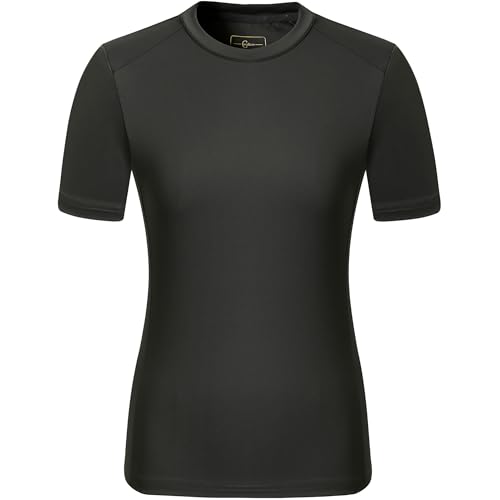 Covalliero - Damen T-Shirt Anniversary – Kurzarmshirt mit rundem Ausschnitt – atmungsaktives & körperbetontes Reitshirt – leichtes Sport Shirt – Reitbekleidung in Graphite – Größe L von Covalliero