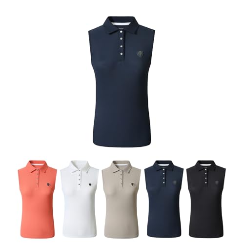 Covalliero - Damen Top – ärmelloses T-Shirt – Shirt mit Kragen & tailliertem Schnitt – Reitshirt aus Piquéstoff – atmungsaktives Sport Shirt – Reitbekleidung in Dark Navy – Größe M von Covalliero