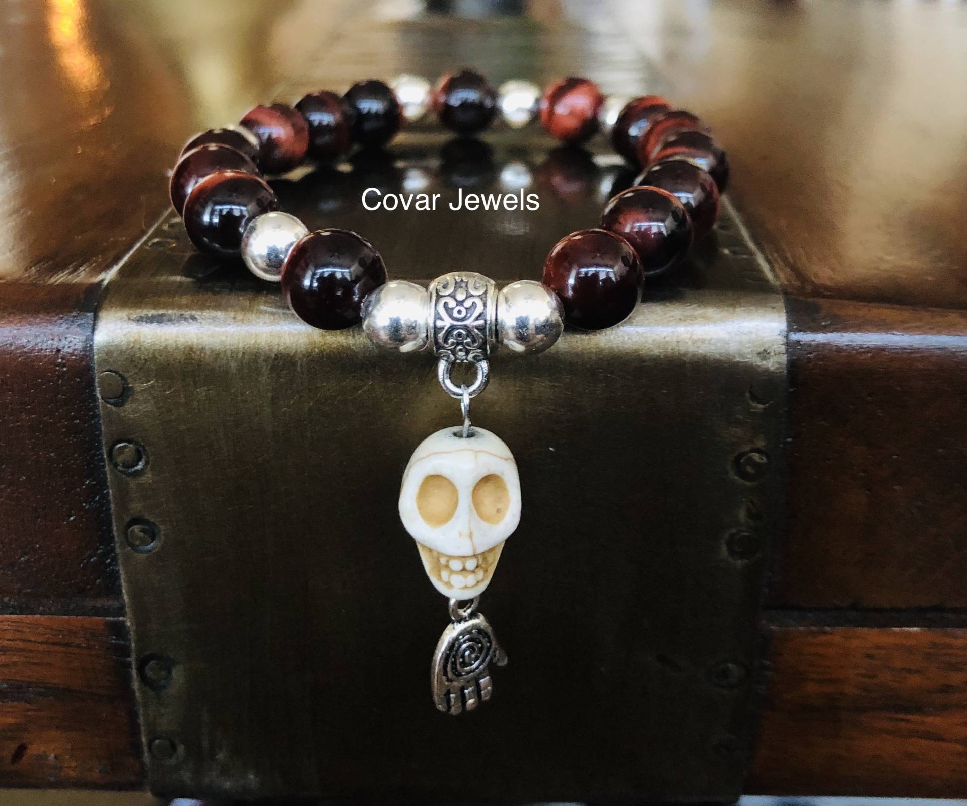 Neue Artikel Schädel Mir Rotes Armband Neue Artikel Schädel Mir Rotes Armband von CovarJewels