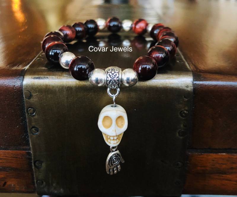 Neue Artikel Schädel Mir Rotes Armband Neue Artikel Schädel Mir Rotes Armband von CovarJewels