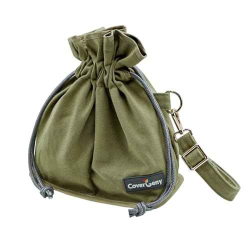 Rock Sammeltasche für Kinder, Teenager, strapazierfähiges Segeltuch mit Kordelzug, Netzboden mit 2 Fächern, Metallringe von Cover Geny