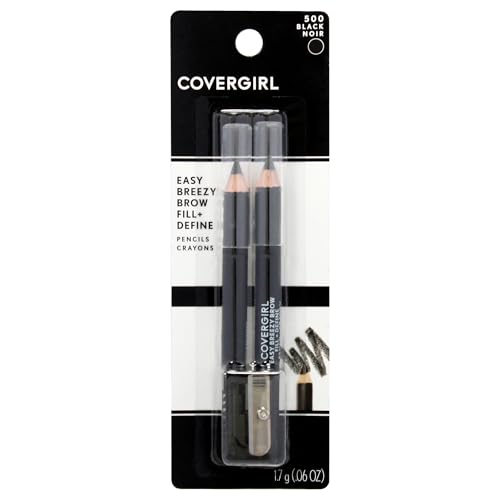 Easy Breezy Brow Set – 500 Black by CoverGirl for Women – 3 Stück, 2 x 0,6 oz Eyebrow Pencil, Sharpener Easy Breezy Brow Set – 500 Black by CoverGirl for Women – 3 Stück, 2 x 0,6 oz Eyebrow Pencil, Sharpener von CoverGirl