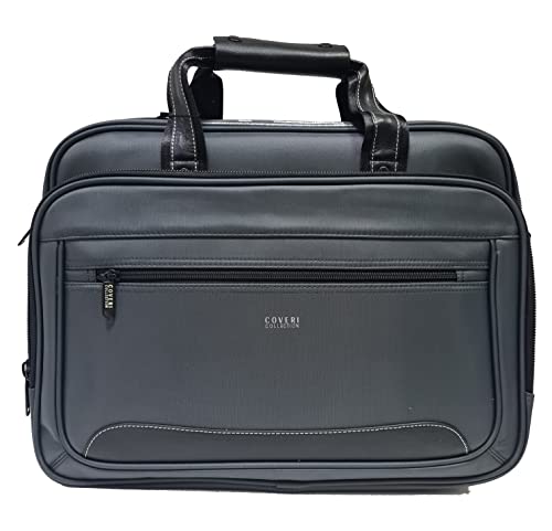 Arbeitsmappentasche für PC 15,6 Zoll (15,6 Zoll), Umhängetasche für Herren, mit mehreren Taschen, für Reisen, gepolstertes PC-Fach (Grau), grau von COVERI COLLECTION