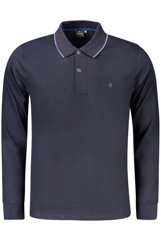 Coveri Moving Poloshirt Elegantes Herren Langarm-Poloshirt in Blau mit Coveri Moving Poloshirt Elegantes Herren Langarm-Poloshirt in Blau mit von Coveri Moving