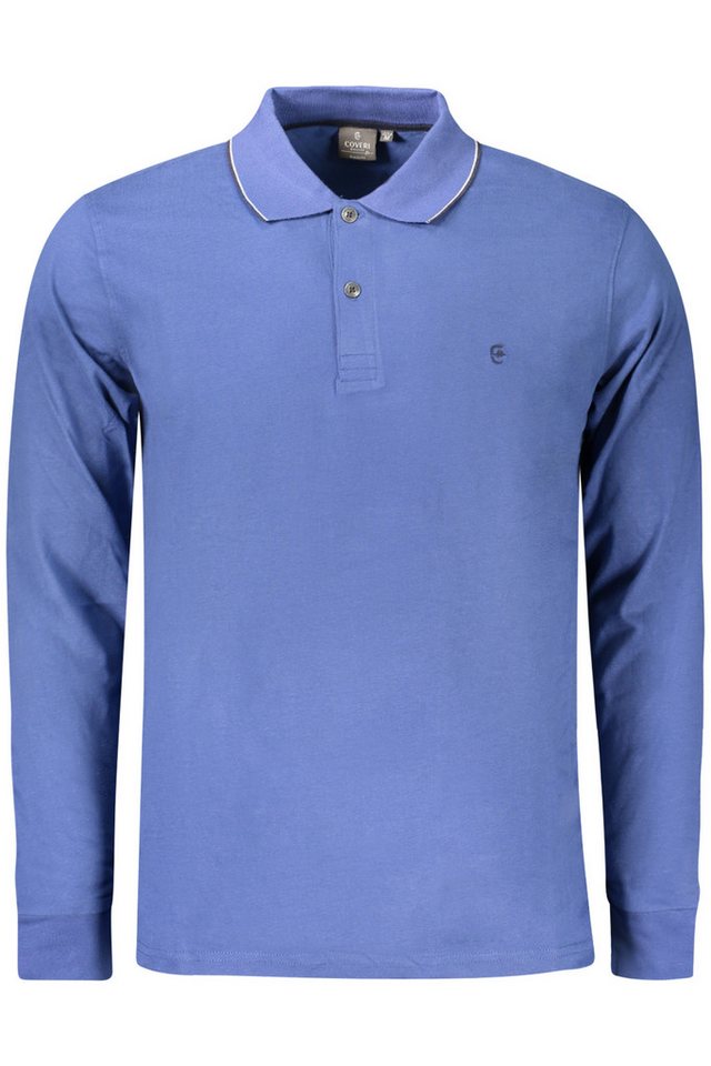 Coveri Moving Poloshirt Herren Langarm-Poloshirt Blau mit Kontrastdetails & Coveri Moving Poloshirt Herren Langarm-Poloshirt Blau mit Kontrastdetails & von Coveri Moving