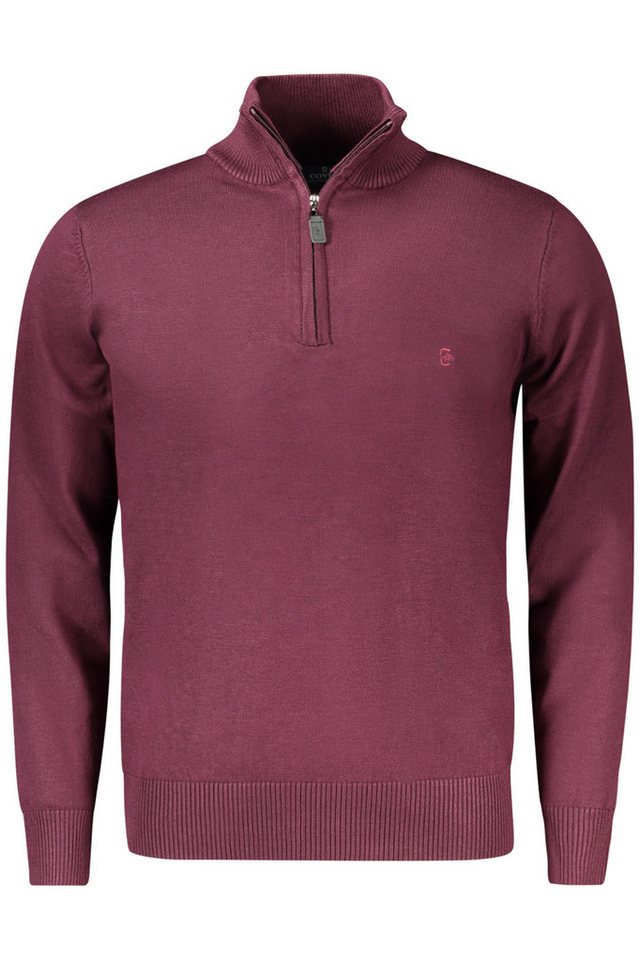 Coveri Moving Strickpullover Herrenpullover Rot mit Stickerei und Reißverschluss - Modernes Design von Coveri Moving