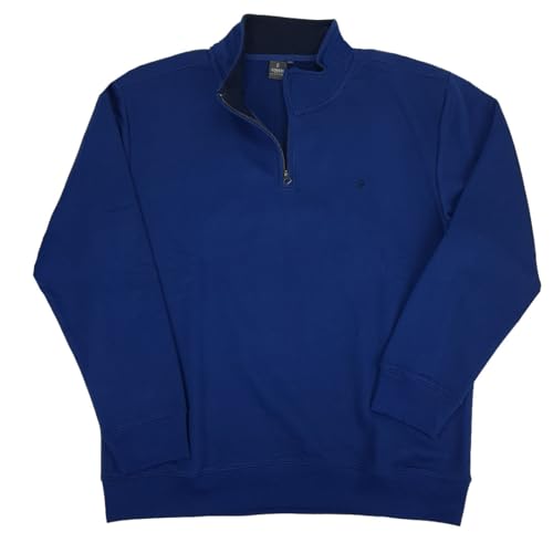 Herren-Sweatshirt mit halbem Reißverschluss, schweres Sweatshirt, Winter, Übergrößen 3 x 4 x 5, Denim, XXXXXXL von Coveri