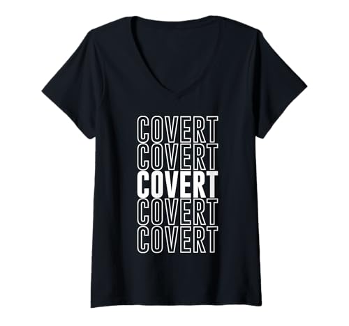 Damen Verdeckt T-Shirt mit V-Ausschnitt Damen Verdeckt T-Shirt mit V-Ausschnitt von Covert Apparel