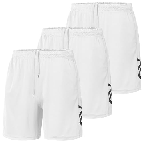 Covisoty 3er-Pack Sporthose Herren mit Taschen und Elastischem Bund, Schnell Trocknende Workout Gym Shorts für Herren Laufhose Sommer Jogginghose von Covisoty