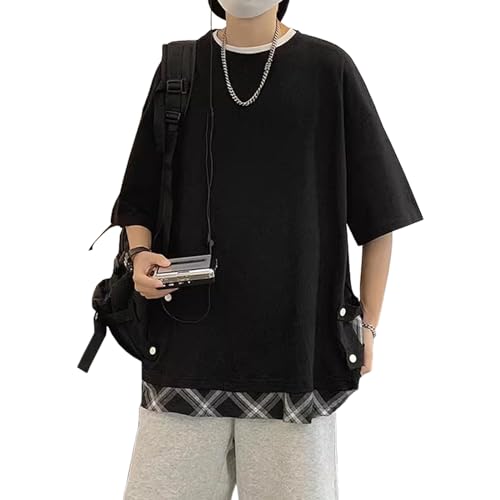 Covisoty Casual Sport Kurzarm T-Shirt Baumwolle Japanische Streetwear Hip Hop Unisex Tees Shirts für Männer Schwarz XL Covisoty Casual Sport Kurzarm T-Shirt Baumwolle Japanische Streetwear Hip Hop Unisex Tees Shirts für Männer Schwarz XL von Covisoty